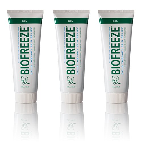 Biofreeze Pain Relief Gel for Arthritis, 4 oz. Cold Topical Analgesic, Fast Acting Cooling Pain Reliever for Muscle, Joint, & Back Pain, Works Like Ice Pack, Original Green Formula, 3 pack, 4% Menthol