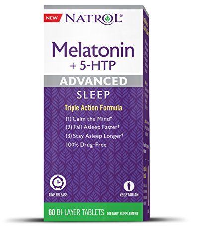Natrol Advanced Sleep Melatonin + 5 HTP Bi-Layer Tablets, 60 Count