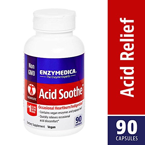 Enzymedica - Acid Soothe, Assists with Acid Reflux, Occasional Heartburn & Indigestion, 90 Capsules (FFP)