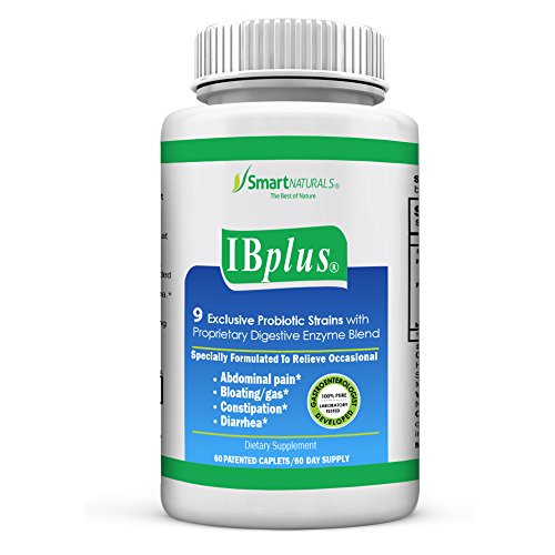 IBplus® Probiotic And Digestive Enzyme Blend For Irritable Bowel Syndrome- Abdominal pain, Constipation, Diarrhea, Gas/Bloating –UNIQUE PATENTED Delivery System-Dietary Supplement by Smart Naturals ™
