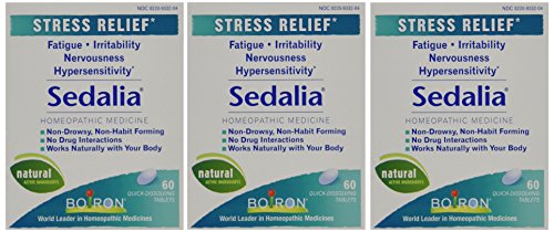 Boiron Sedalia, 60 Tablets (Pack of 3), Homeopathic Medicine for Stress Relief
