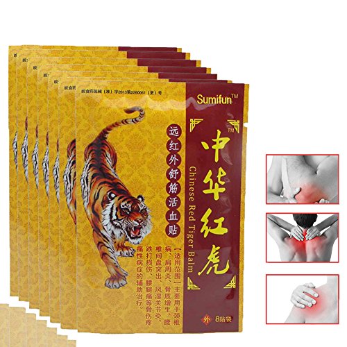 Sumifun Pain Relieving Patches Chinese Medicine Capsicum Plaster Muscle(16 Bags/128 Pcs) & Joint Pain Killer Tigger Plaster Arthritis Pain Relief Medications