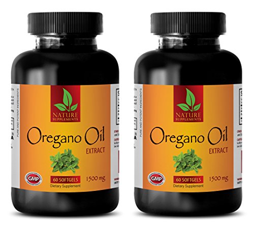 Antioxidant capsules - NATURAL OREGANO OIL EXTRACT 1500MG - Oregano oil antibiotic - 2 Bottle (120 Capsules)