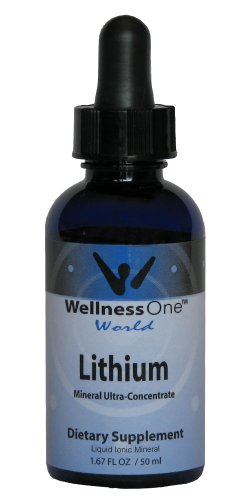 Lithium - Premium Liquid Ionic Mineral Drops - For Mood, Anxiety and Memory Support (100 days at 500mcg per 10 drops) 50 ml bottle -