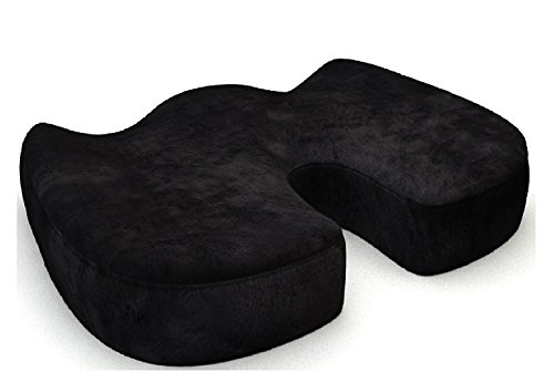 Coccyx Seat Cushion Orthopedic, Luxury Chair Pillow, 100% Memory Foam, For Back Pain Relief & Sciatica & Tailbone Pain Back Support - Ideal Gift For Home Office Chair Car Truck Driver, Washable Cover