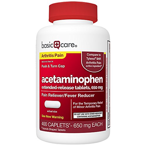 Basic Care Acetaminophen extended-release tablets, 650 mg, Arthritis Pain, 400 Count