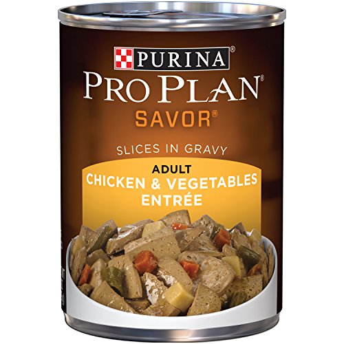 Purina Pro Plan Wet Dog Food, Savor, Adult Chicken & Vegetables Entre Slices In Gravy, 13-Ounce Can, Pack of 12