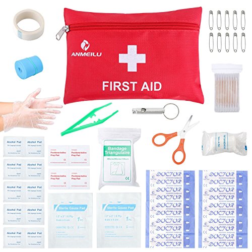 First Aid Kit Medical Survival Bag(46 Piece),Mini First Aid Kit: Compact for Emergency at Home, Outdoors, Car, Camping, Workplace, Hiking , Survival., ANMEILU.