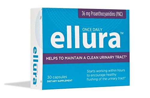 ellura 36 mg PAC (30 Capsule Box), Natural, medical-grade cranberry Supplement for Prevention of Recurrent Urinary Tract Infections (UTI). By Trōphikōs, LLC, maker of ellura
