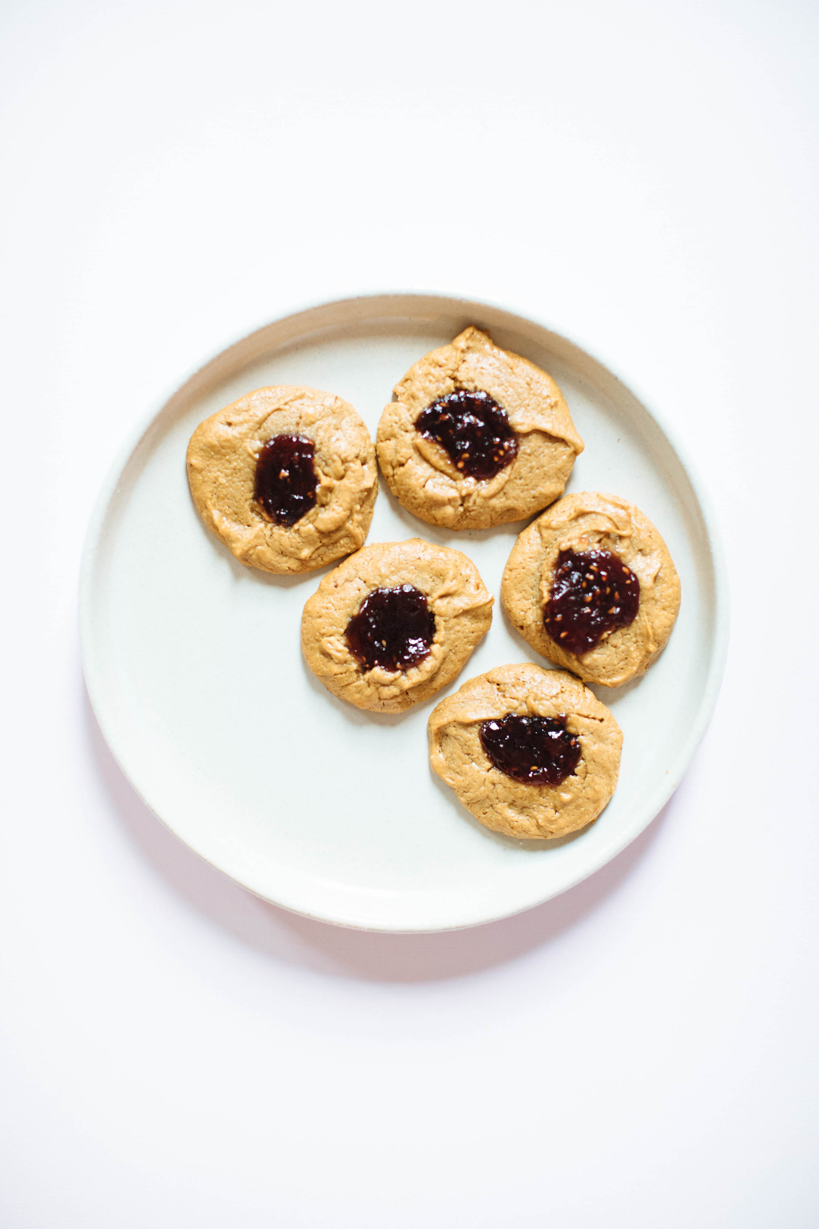 Cashew Butter Raspberry Thumbprint Cookies | Nutrition Stripped