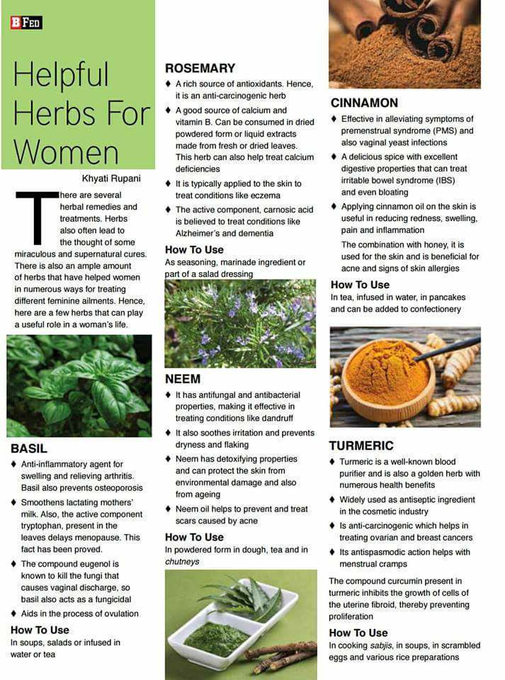 Helpful herbs for women