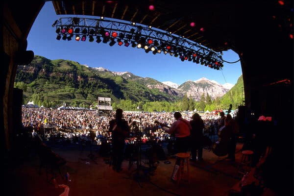 Summer visitors have long been drawn to ski towns for cultural events like the Telluride Bluegrass Festival in Colorado. 